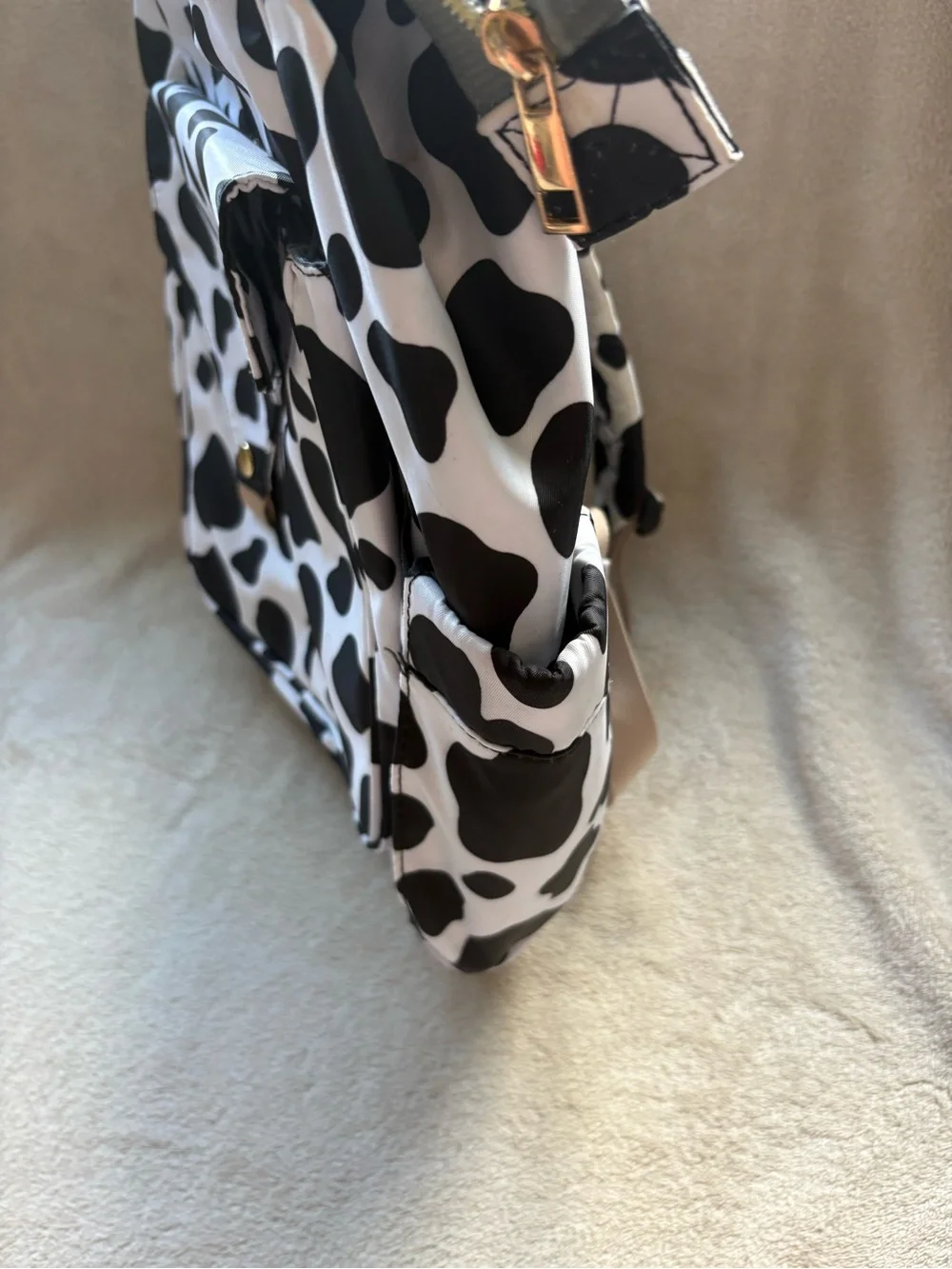 Black & White Cow Print Backpack